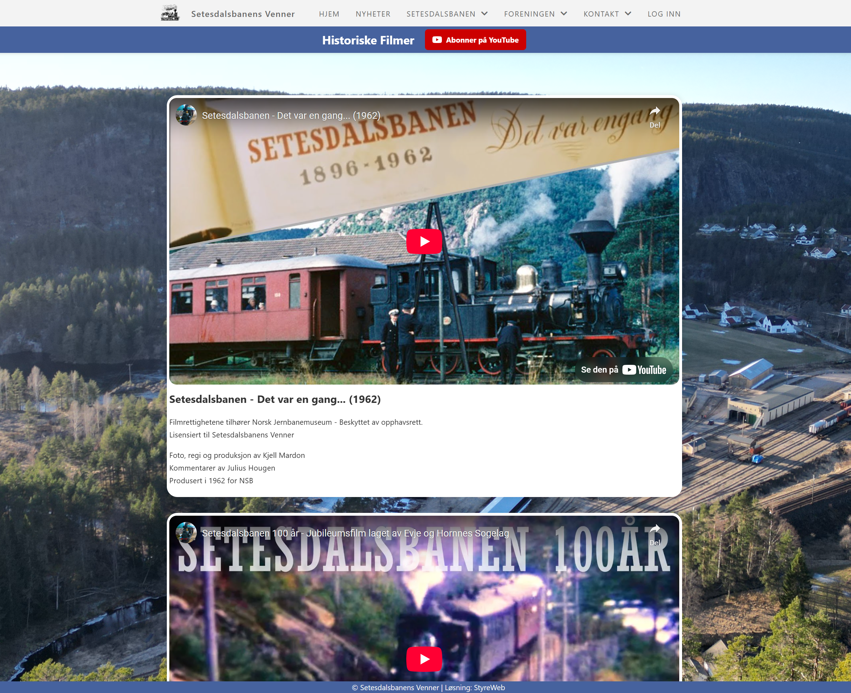 Filmer på hjemmesiden